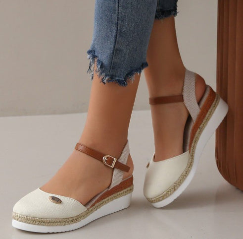 Women's Platform Wedge Lightweight Hemp Rope Sandals