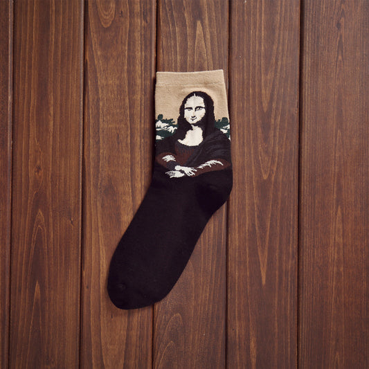 Retro Series Men's Medium Tube Literary Socks