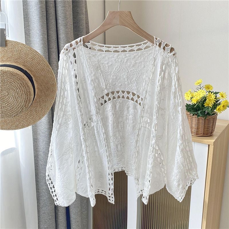 Cardigan Women Coat Lace Crochet Beach Sun Protection