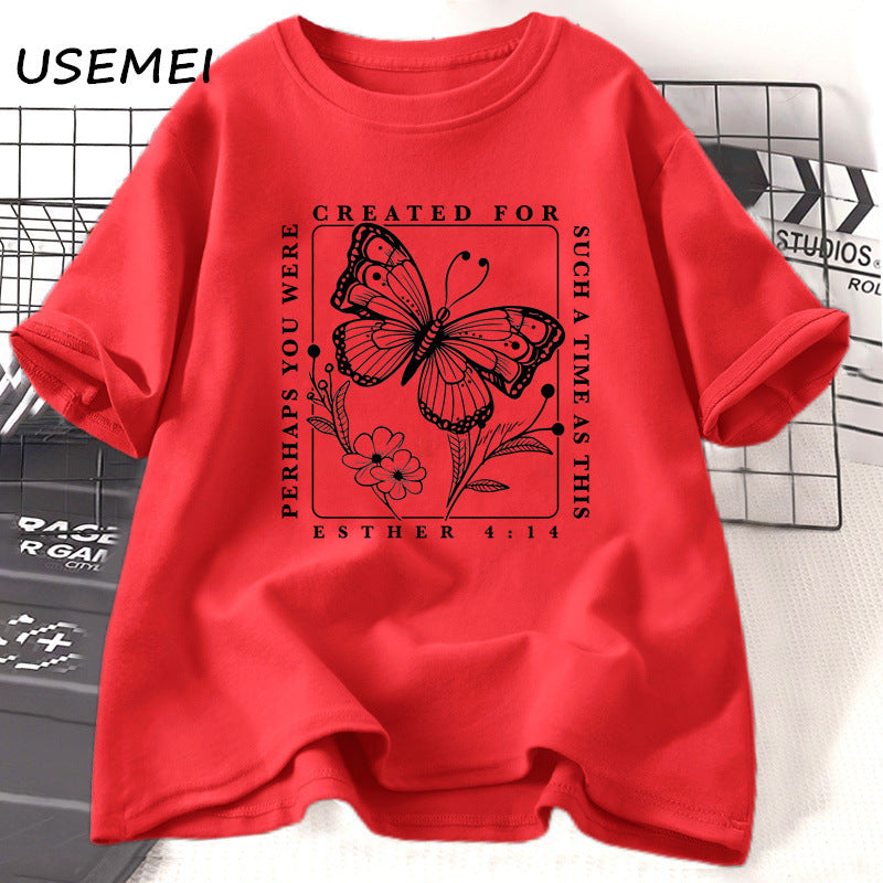Women's Polyester Solid Color Casual Printed Short Sleeves