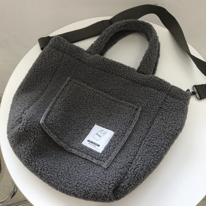 Lamb Hair Casual Messenger Bag Portable