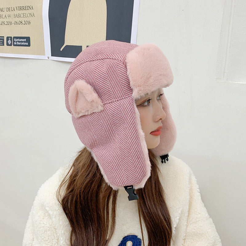 Korean Version Of Wind-proof And Cold-proof Electric Car Cotton Hat