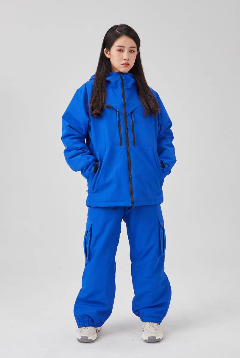 White, Padded, Waterproof, Loose-fitting Top-and-pants Set