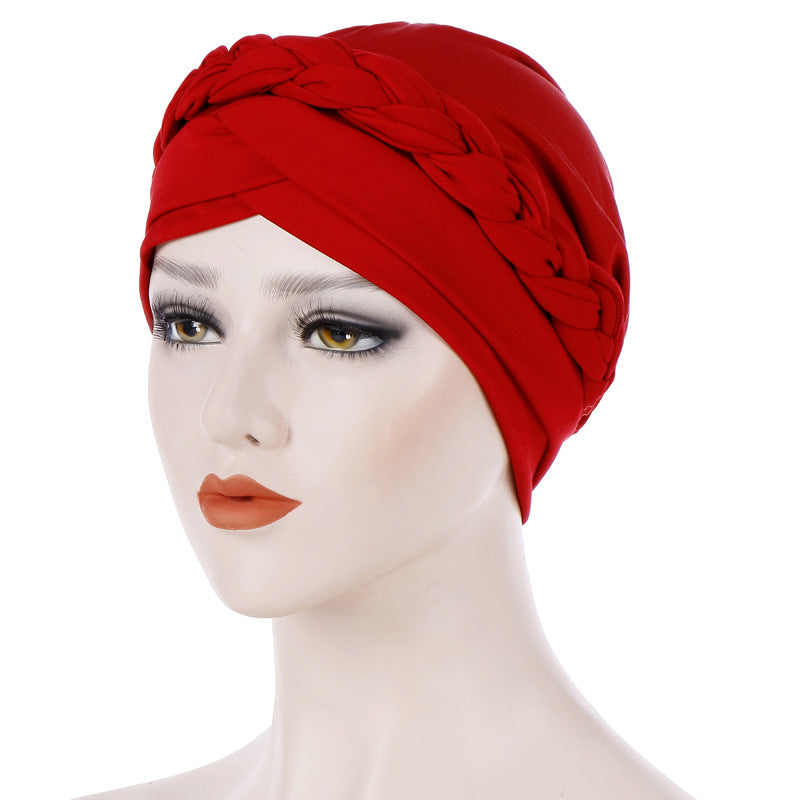 Monochrome Braided Baotou Hat Milk Silk India