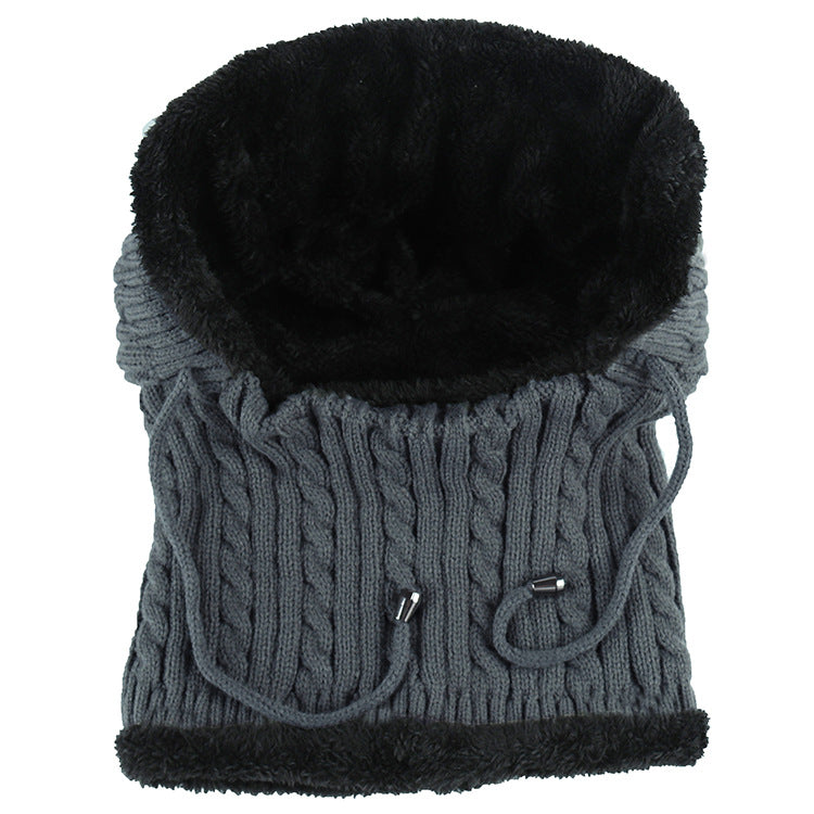 Women's Plus Velvet Knitted One-piece Woolen Hat