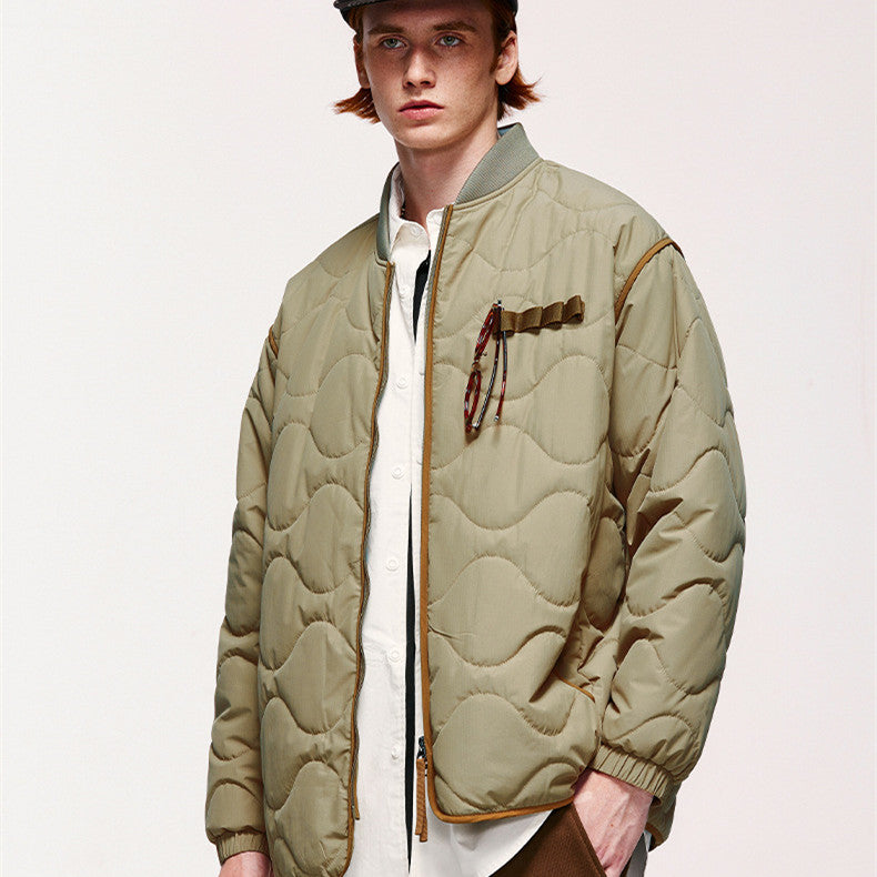 Japanese Loose Rhombus Quilted Intercotton Baseball Cotton-padded Jacket