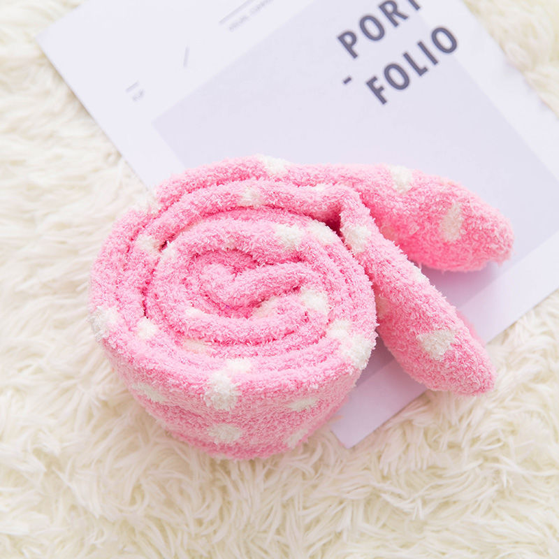 Fall Winter Over The Knee Plus Long Coral Fleece Floor Socks