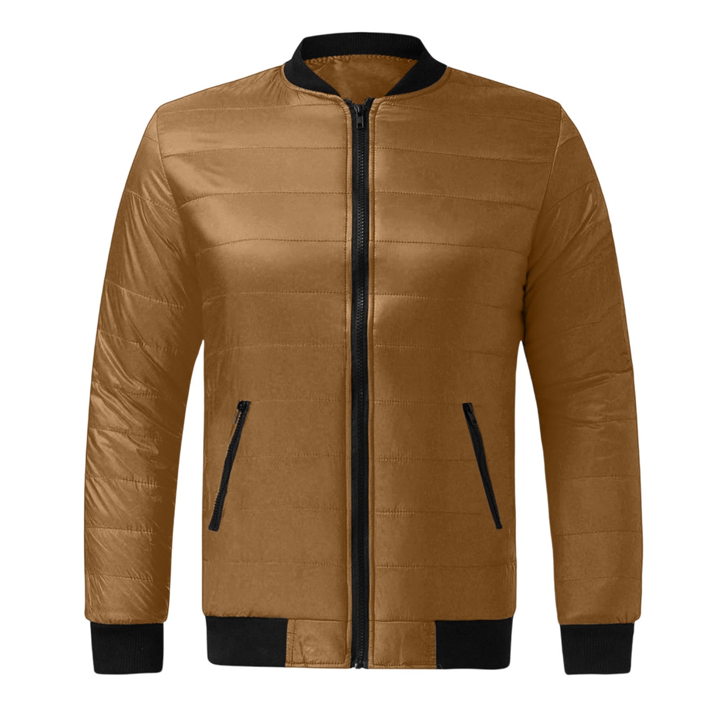 Mens Solid-Color Stand-Up Collar Cotton Padded Jacket Baseball Uniform