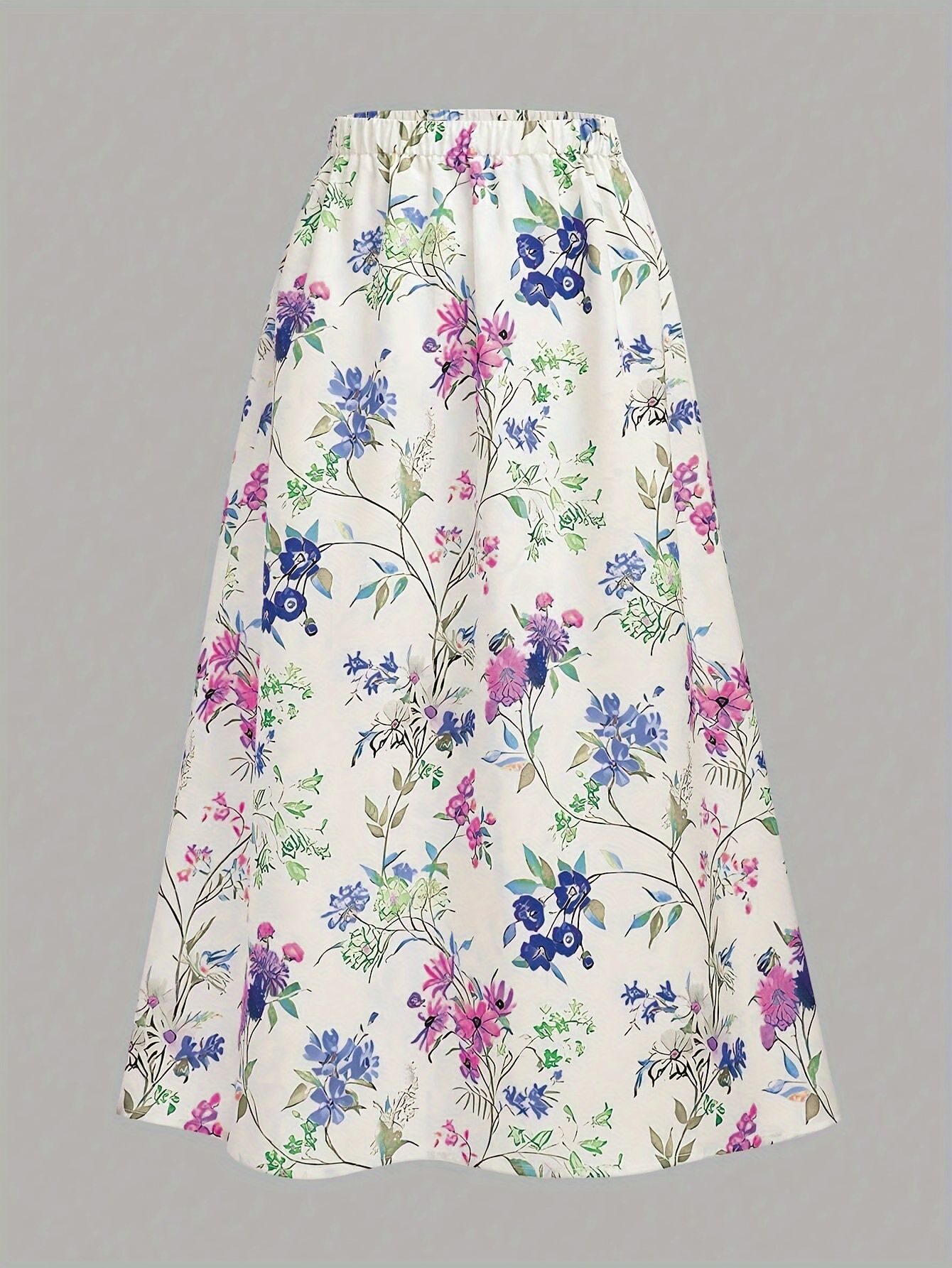 Floral Print High Waisted Skirt