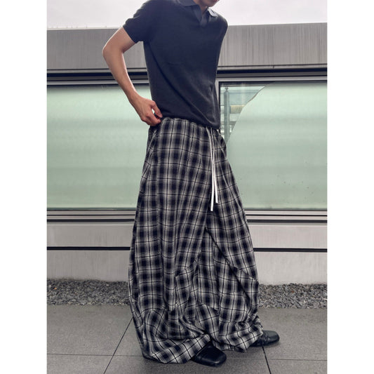 American Idle Style Plaid Pants Men's And Women's Jazz Dance Double Waist Head Stitching