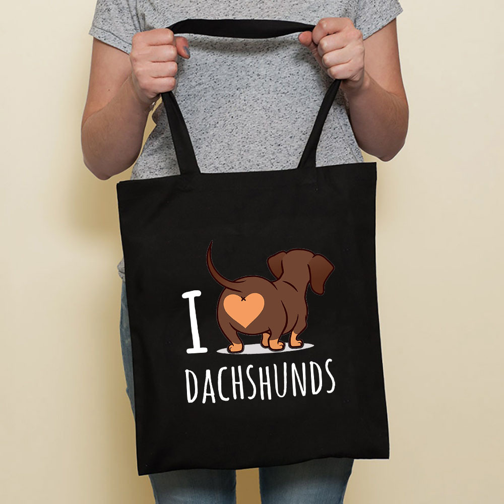 Sausage Cute Pet Dog Printed Canvas Bag