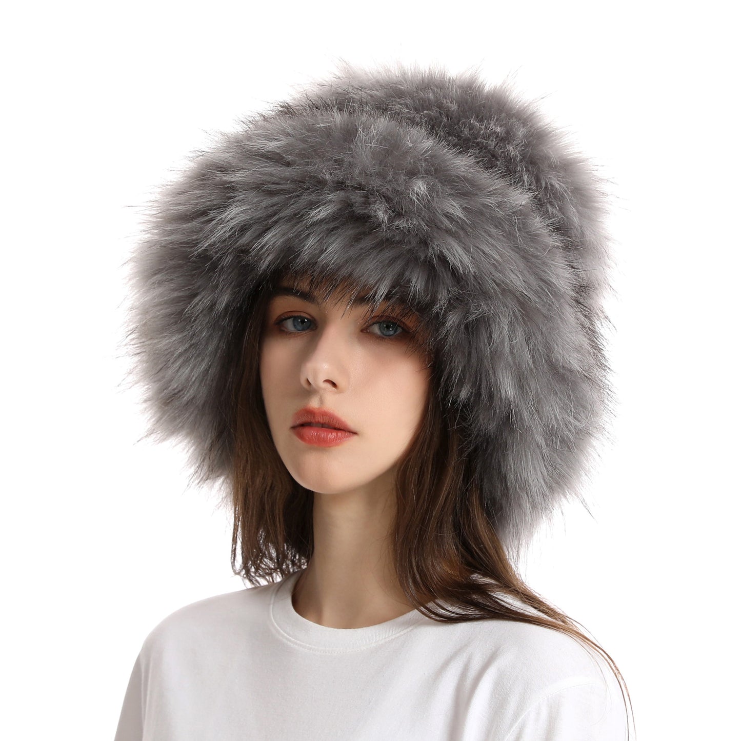 Winter Warm Thickened Faux Fur Straw Hat