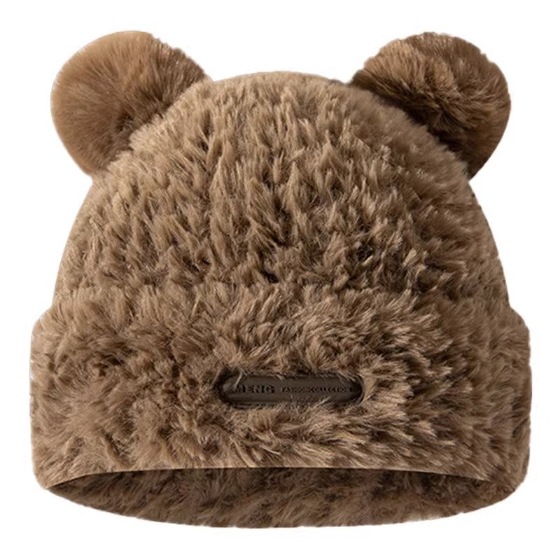 Cute Furry Face-looking Warm Plush Hat