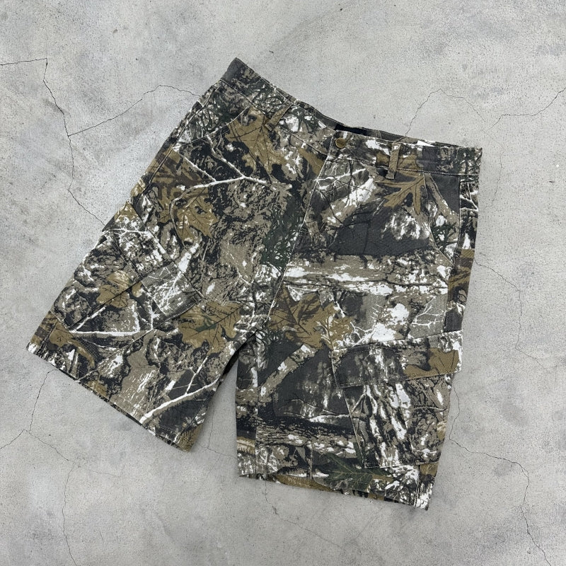 Washed Old Branches Camouflage Shorts Multi-pocket Cargo Pants