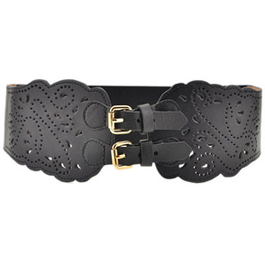Women's Fashion Cutout Elastic Pin Buckle Belt