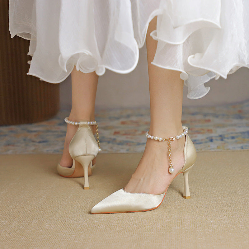 Pointed Low-cut Stiletto Heel High Heels