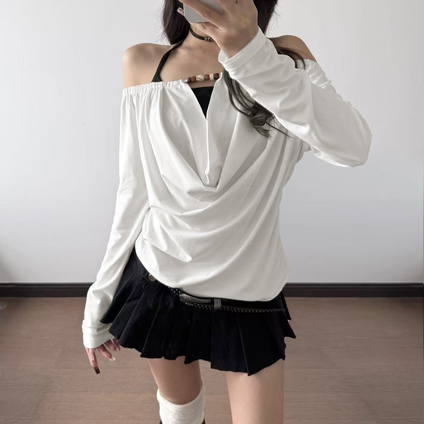 Stylish Minimalist Slim Fit Long Sleeve Top For Women