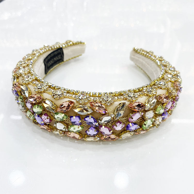 Women's Rhinestone Wide Side Catwalk Trendy Hair Band