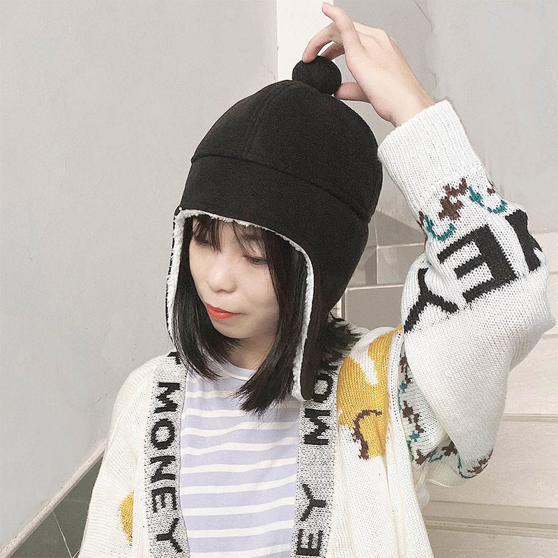 Faux Lamb Wool Cold Hat Autumn And Winter Ear Protection