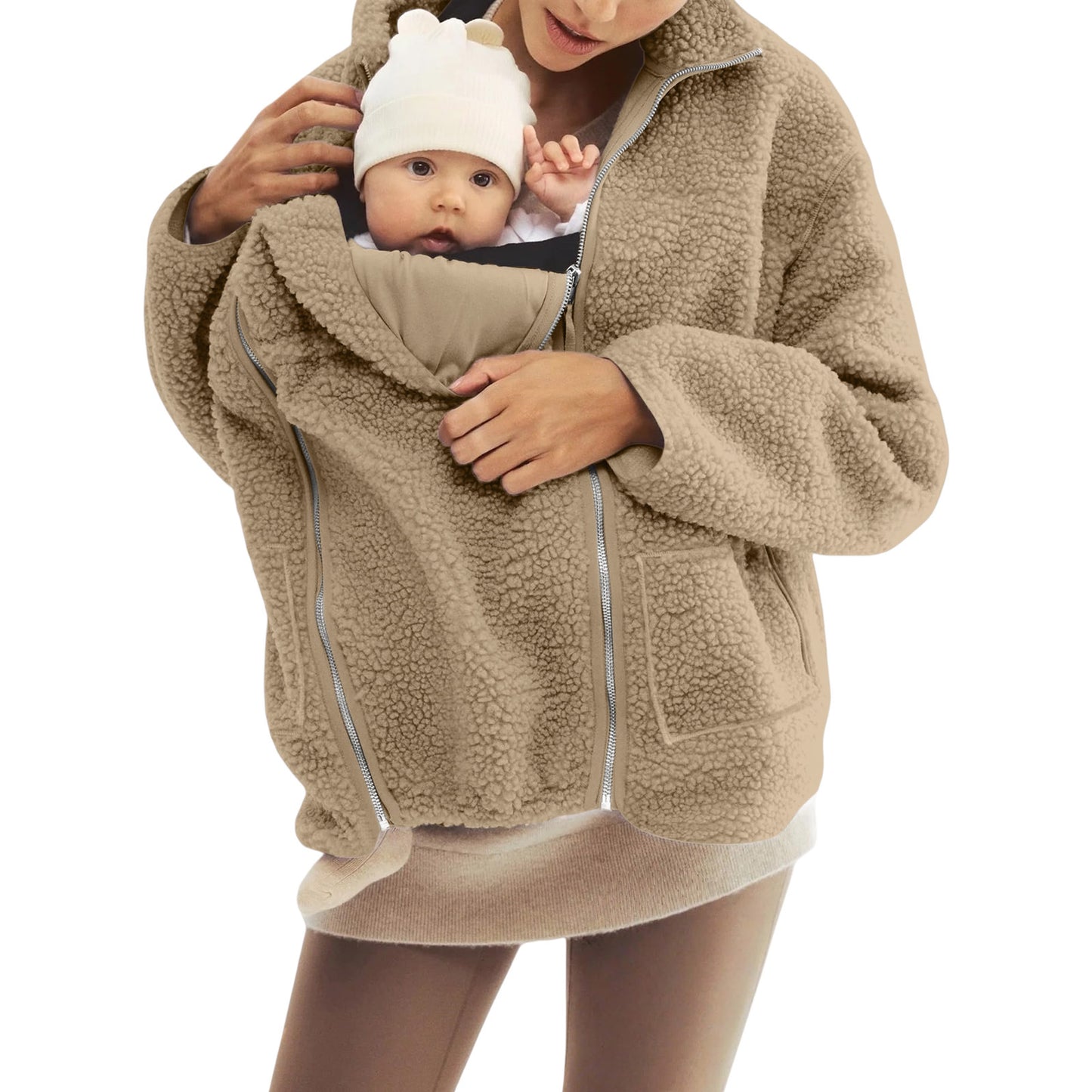 Solid Color Lazy Style Lamb Wool Coat