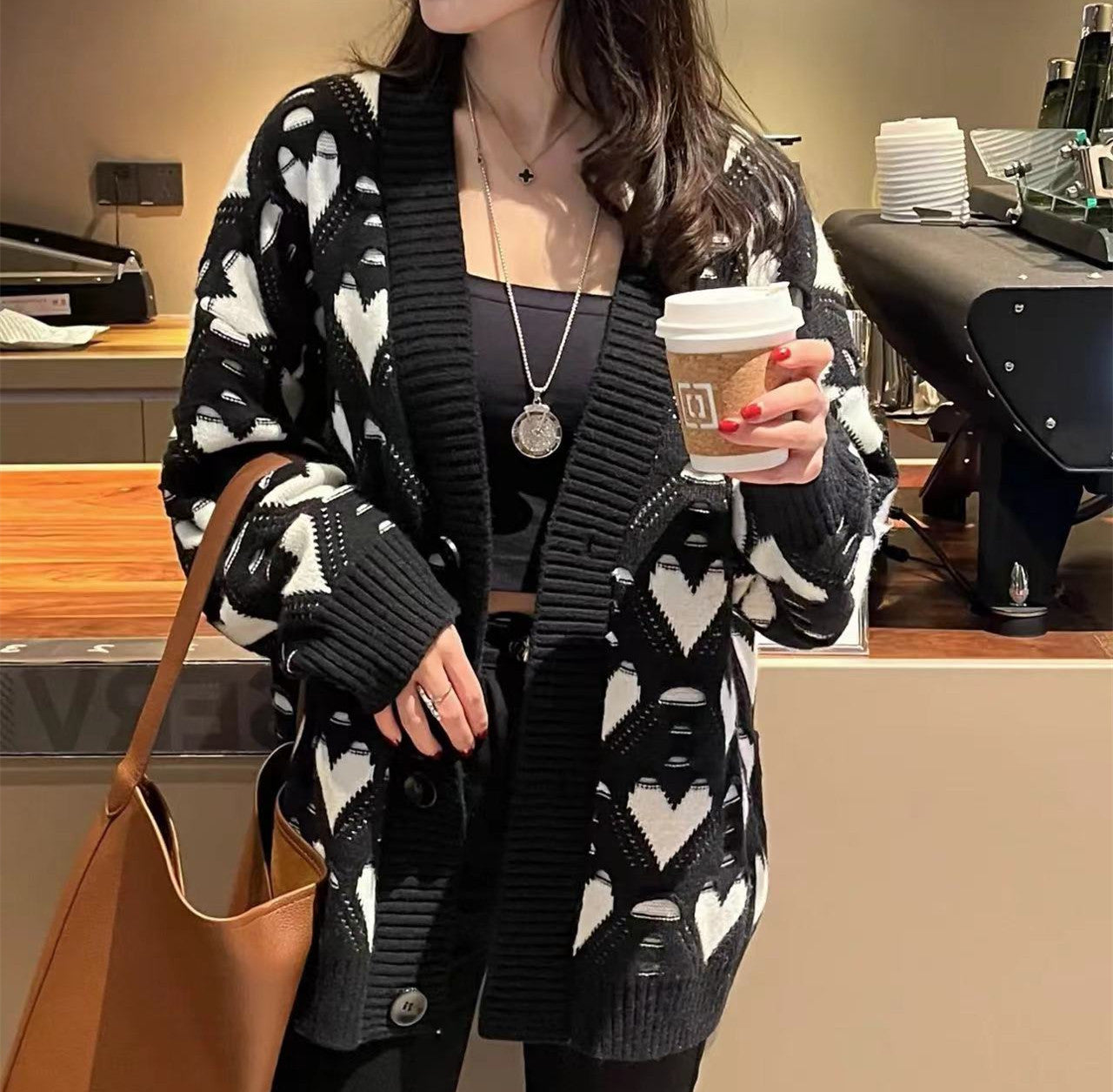 Thickened Assorted Colors Hollow Knitted Sweater Trendy