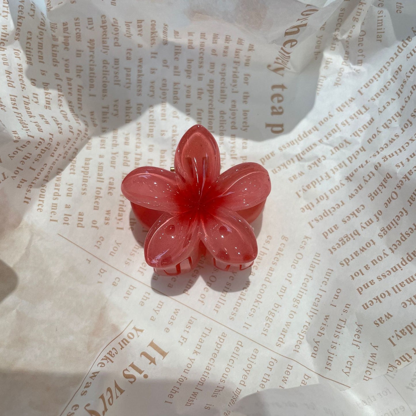 Plumeria Rubra Grip Flower Barrettes Female 4CM