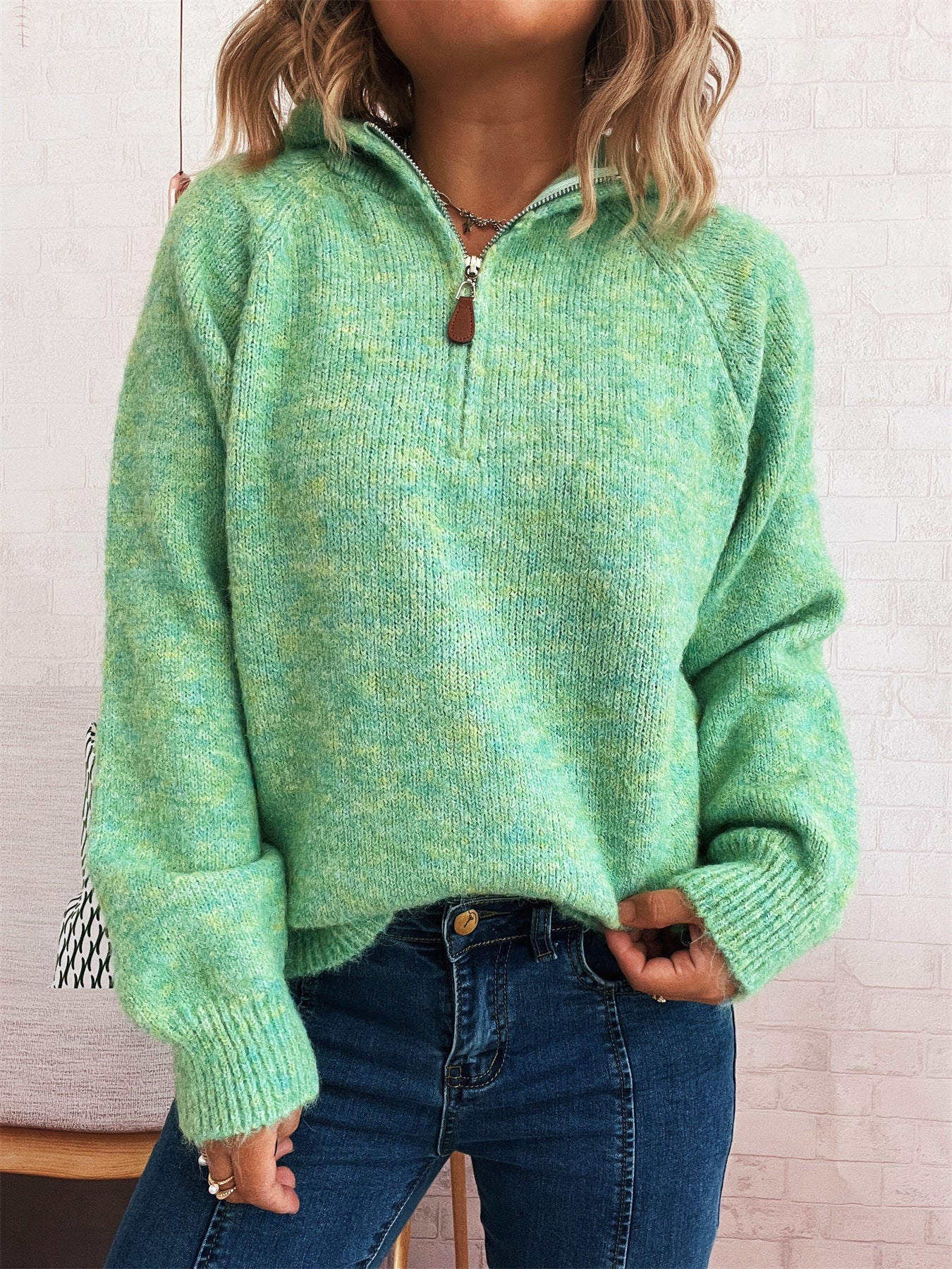 Solid Color Casual Hooded Knitted Sweater For Women