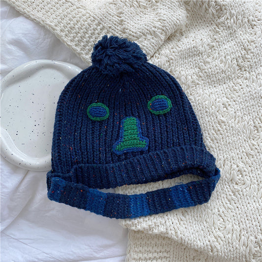 Embroidered Rabbit Fur Warm Wool Hat