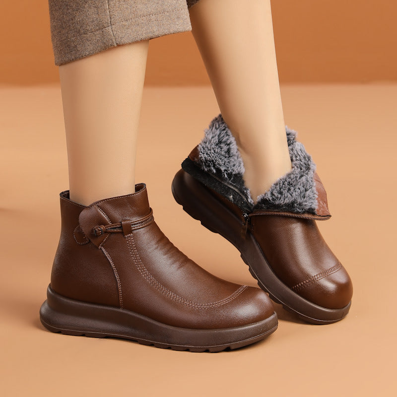Fleece-lined Warm And Non-slip Winter Booties
