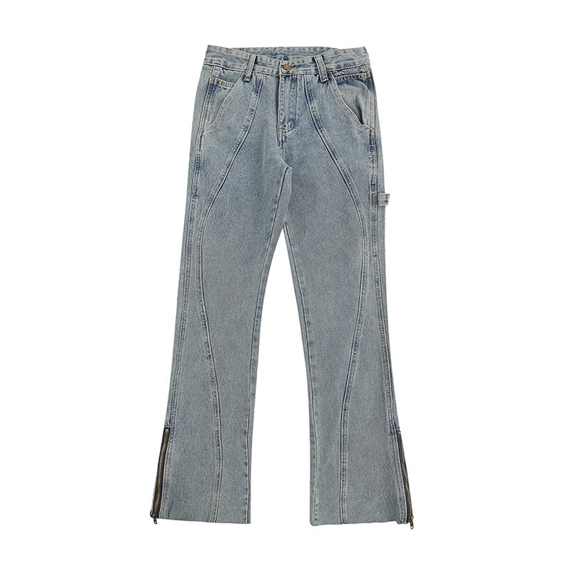 Women's Fashionable And Versatile Zipper Flare Jeans