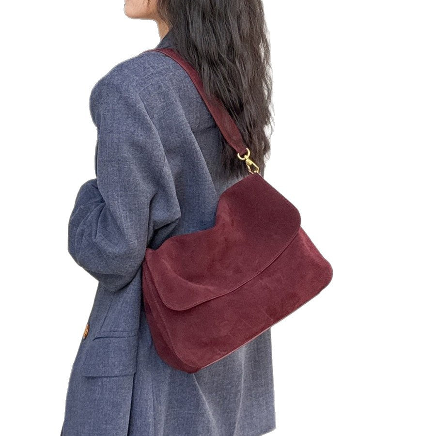 Fragrant Consort Velvet Womens Genuine Leather Shoulder Crossbody Bag