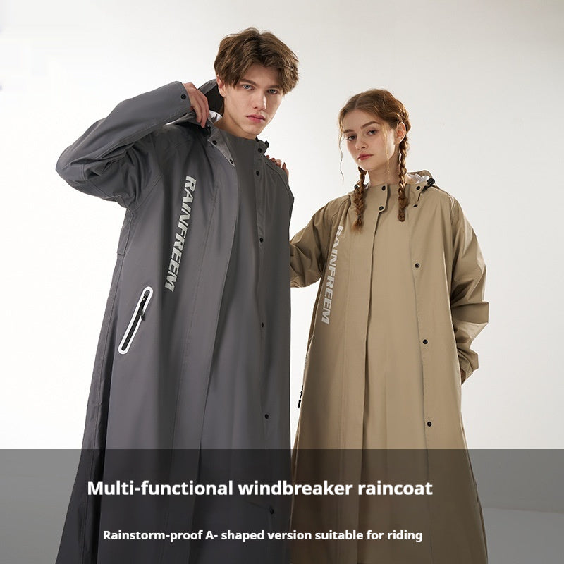 Electric Bike Raincoat Long Full Body Rain-proof One-piece Raincoat Battery Car