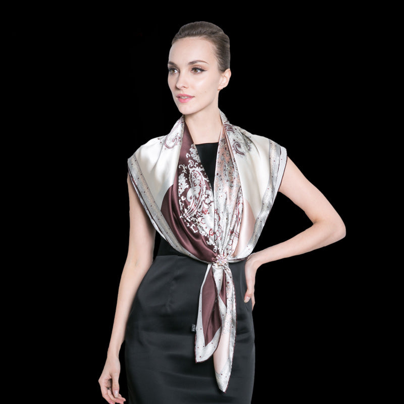 Fashion Simplicity Ladies Printed  Silk Scarf