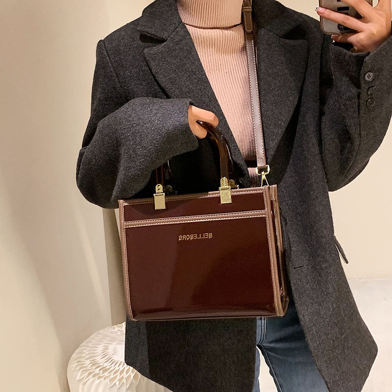 Square Handbag Fashion Gold Glitter Female Bag