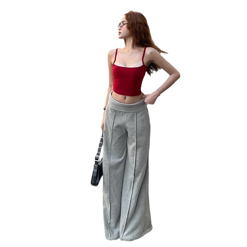 High Waist Straight Wide Leg Casual Sweatpants