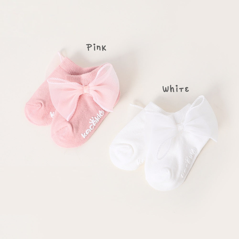 Mesh Bow Cotton Socks Spring And Autumn New Sweet Princess Non-slip Boat Socks