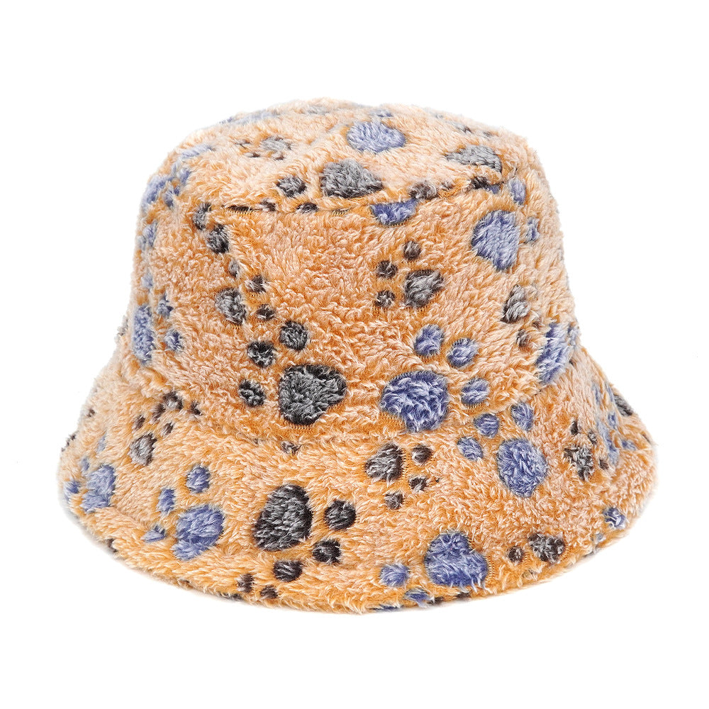 Women's Plush Cartoon Jacquard Bucket Hat