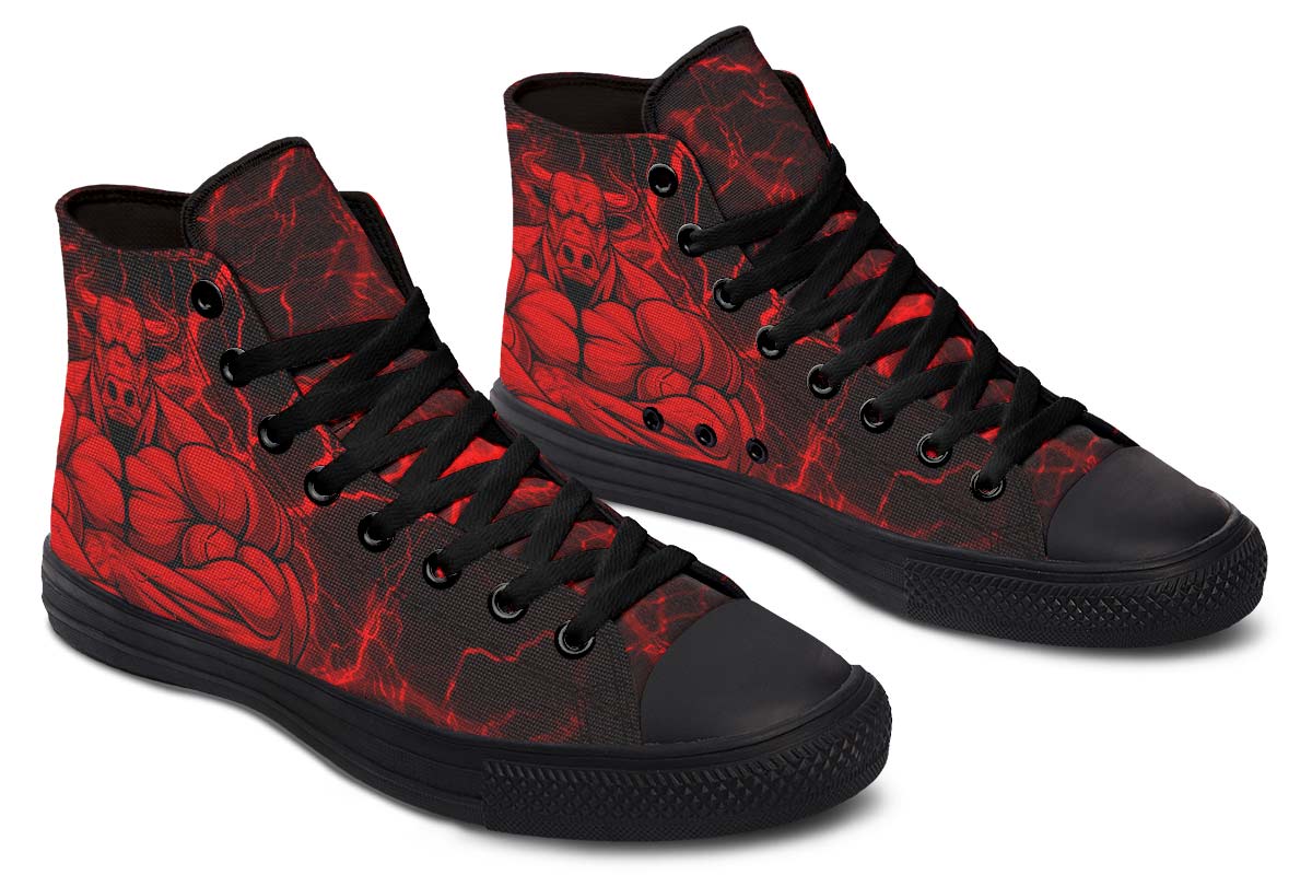 Men's And Women's Fashion Color Printing High-top Canvas Shoes