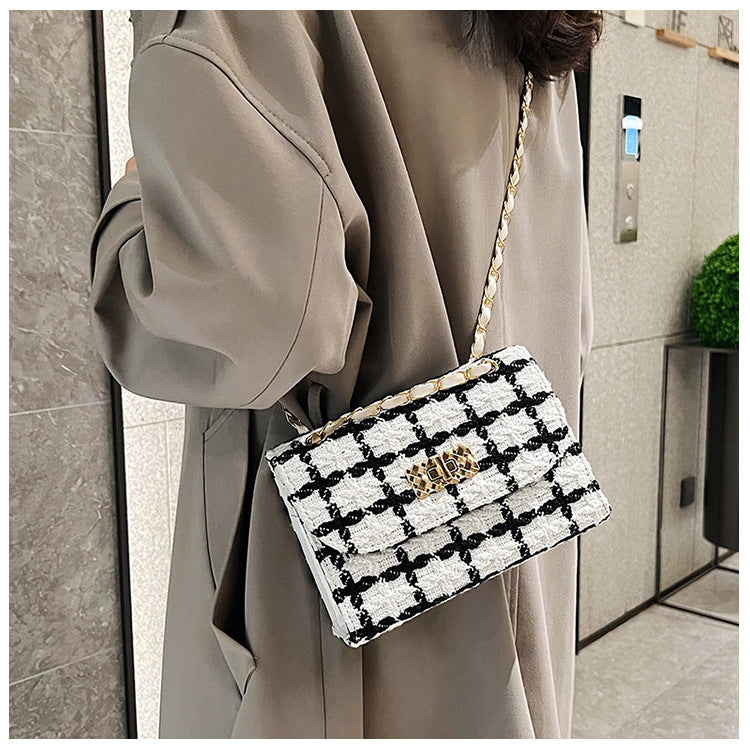 Damemode Trendy Kædetaske Tekstur Crossbody