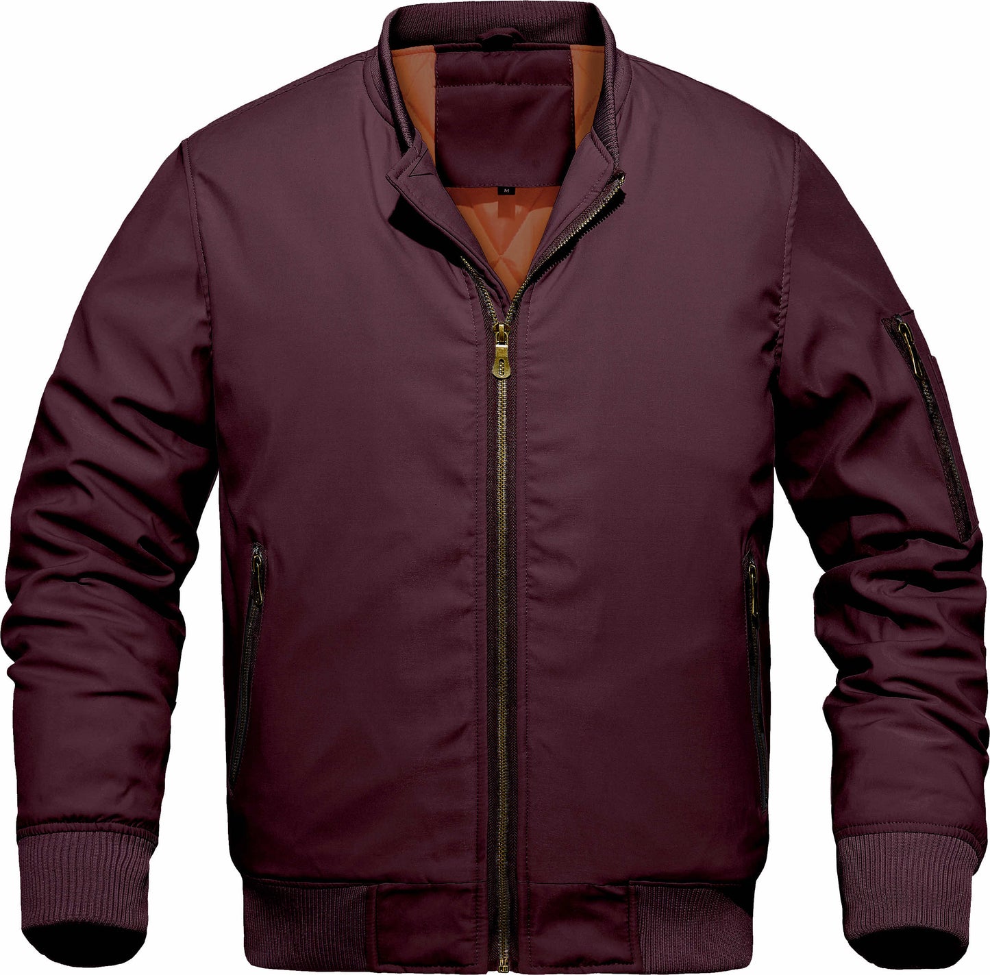 Men's Winter Bomber Jacket, Baseball Jacket Outwear, Thickened Warm Flight Jacket With Ribbed Cuffs, Windproof Casual Coat