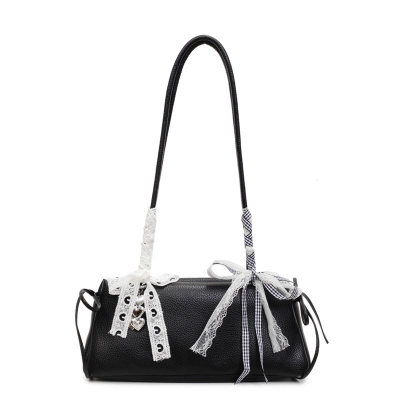 Simplicity Fashionable Bow High-grade One-shoulder Baguette Bag