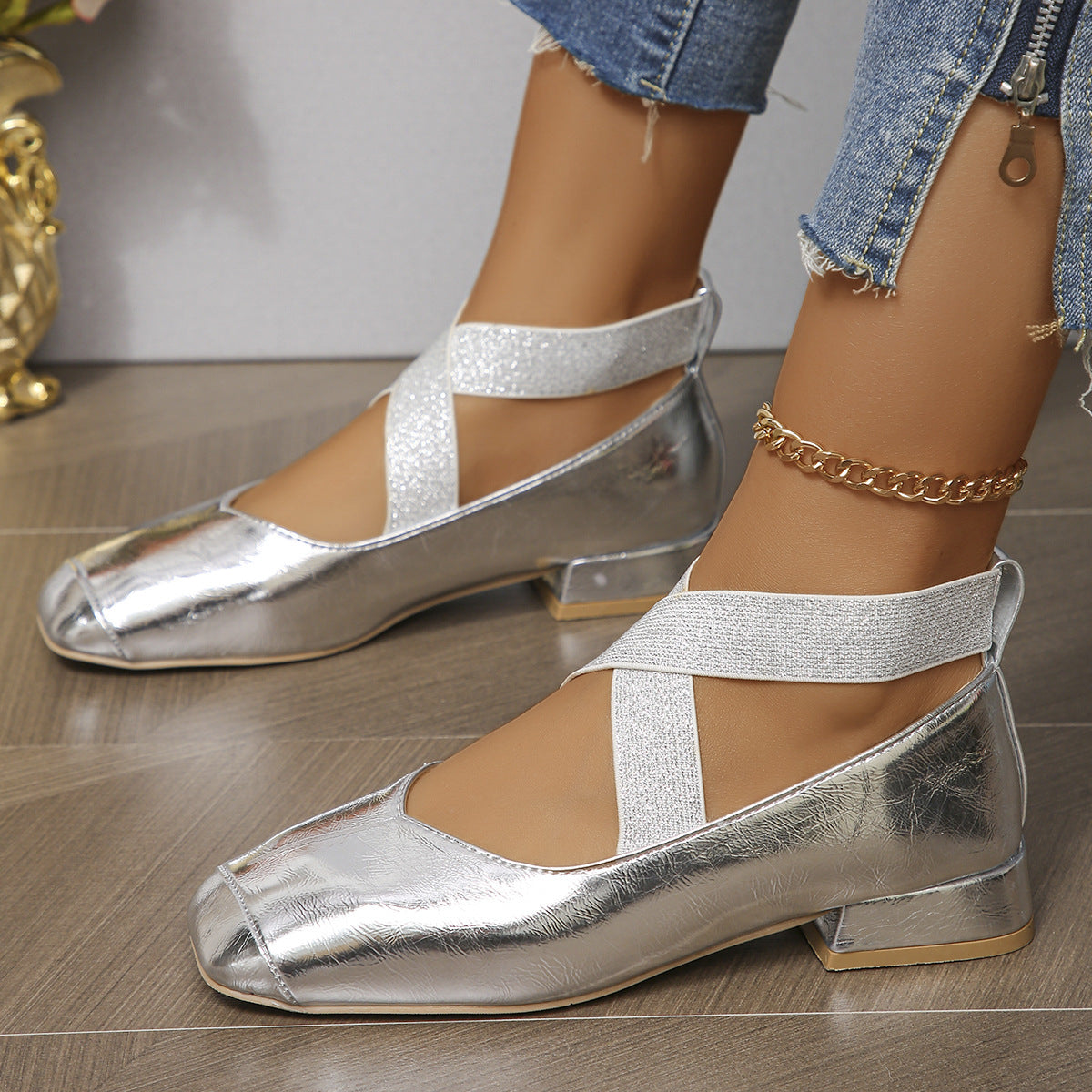 Slip-on With Skirt French Evening Style Pumps