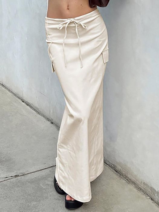 Women's Fashionable All-matching Tied High Waist Skirt