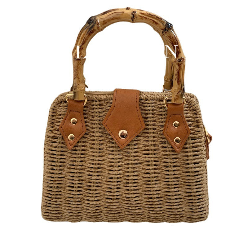 Versatile Cross Body Portable Square Bag Weaving