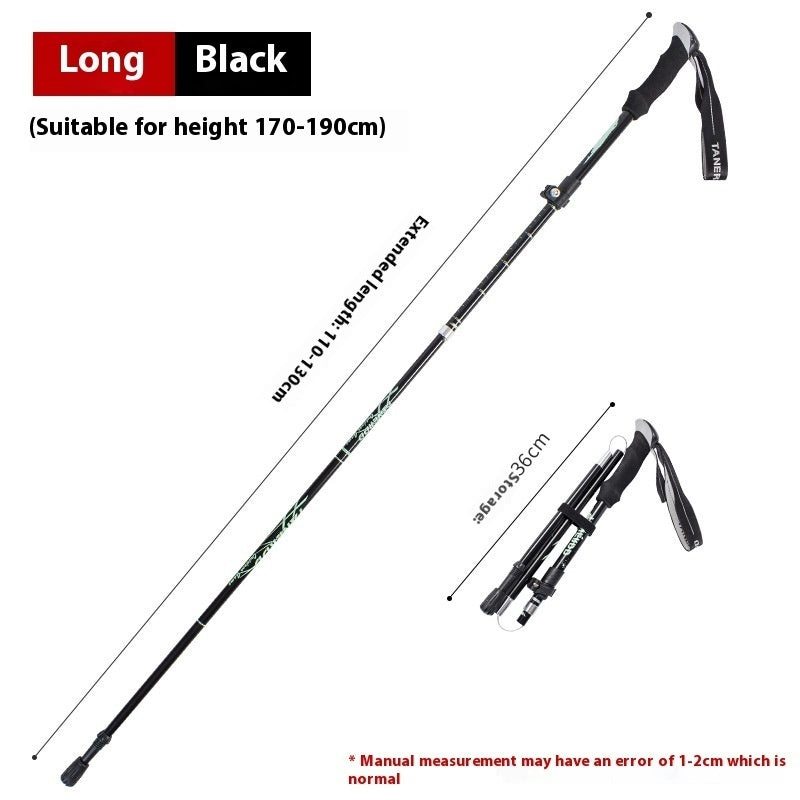 Legering Sammenfoldelig og Bærbar Teleskopisk Vandrestok/Alpenstock