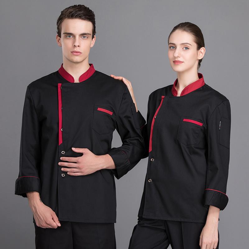 Chef Long Sleeve Coveralls With Dark Buttons