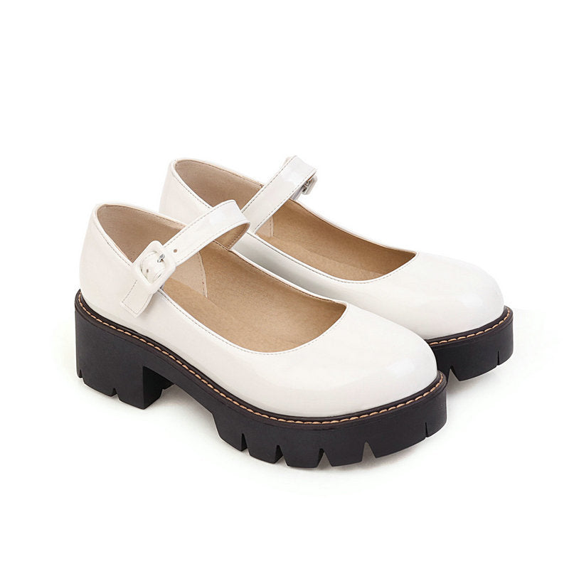 Thick Bottom Mary Jane Women's Strap Shoes