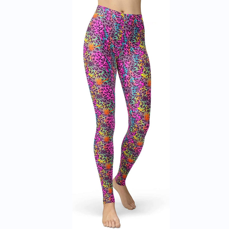 Multi-color Printing Slim Fit Hip Raise Slimming Plus Size Running Yoga Fitness Leggings