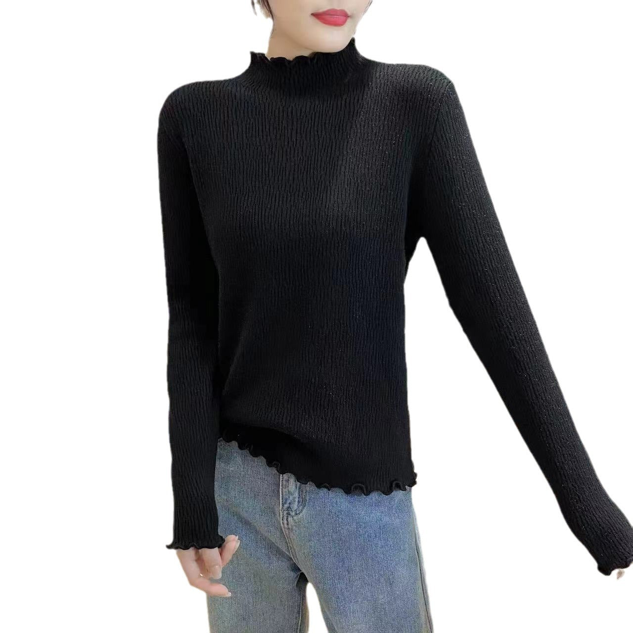 Single-layer Fleece-lined Fleece-lined Thickened Pattern Stringy Selvedge Undershirt