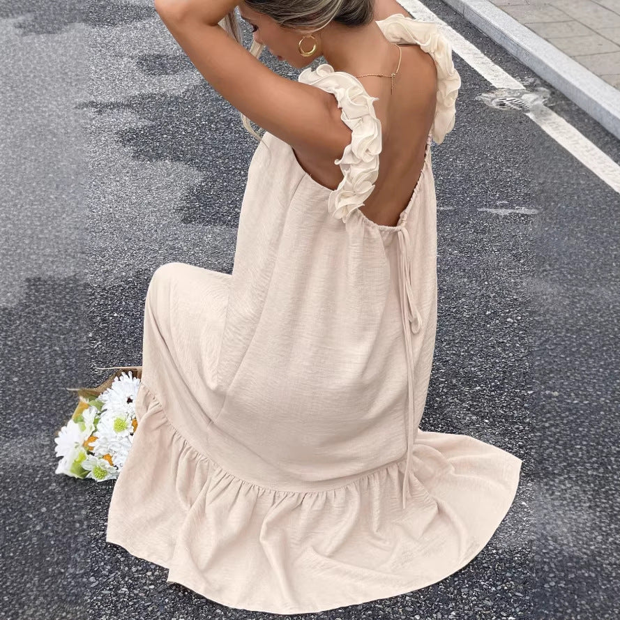 Cotton-linen Slip Summer New Sleeveless Dress